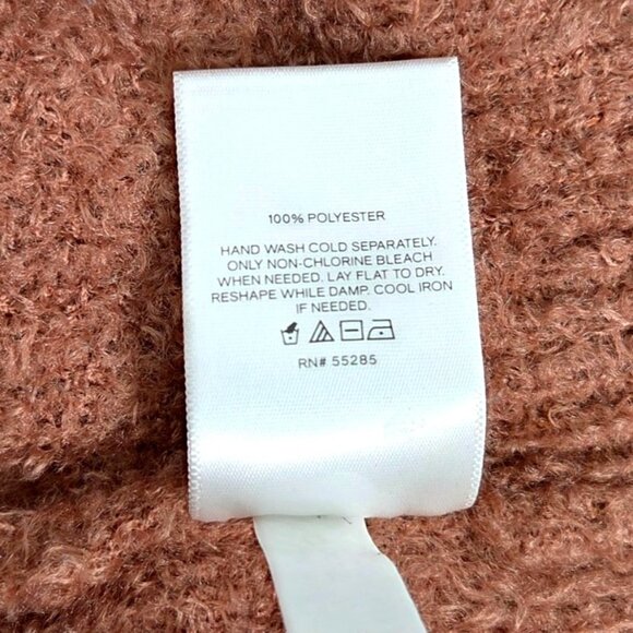 Express Womens Brown Textured Puffed Shoulders Long Sleeve Sweater Size L - Picture 6 of 6